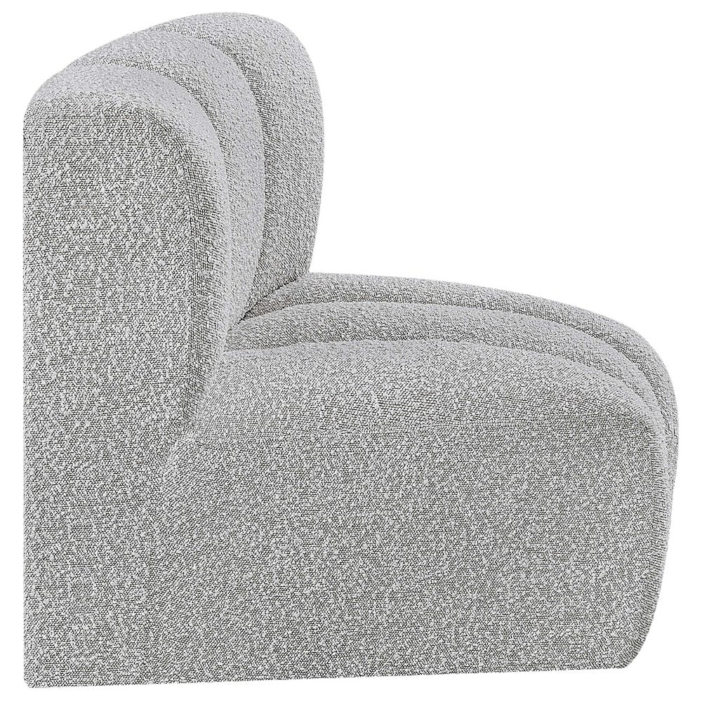Arc Grey Boucle Fabric Curved Corner