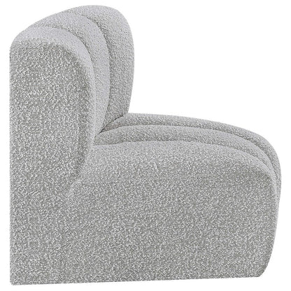 Arc Grey Boucle Fabric Curved Corner
