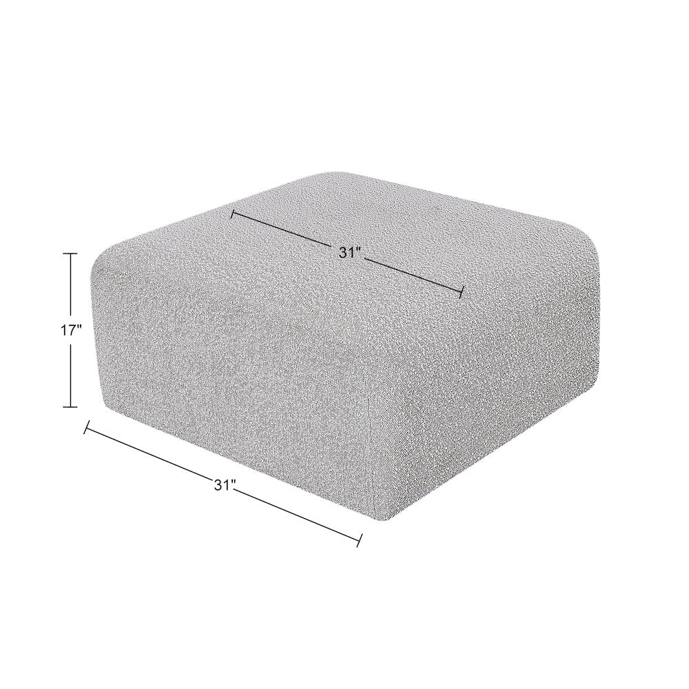 Arc Grey Boucle Fabric Ottoman