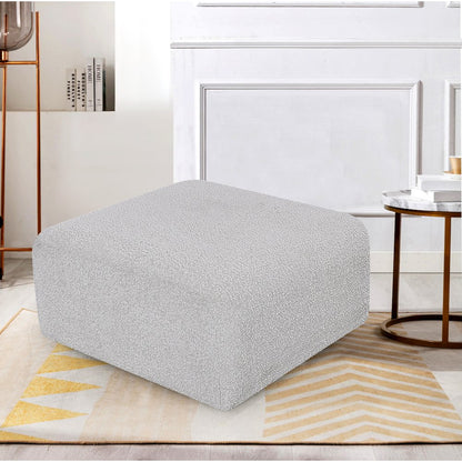 Arc Grey Boucle Fabric Ottoman
