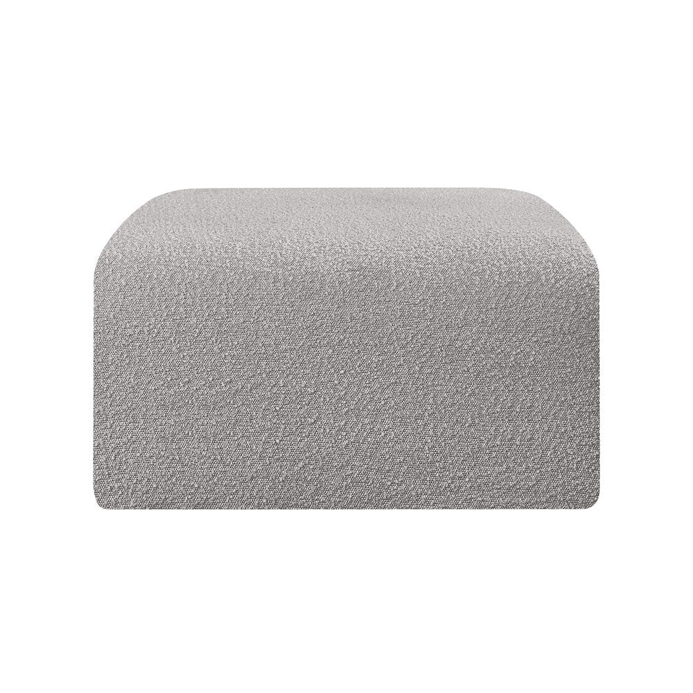 Arc Grey Boucle Fabric Ottoman