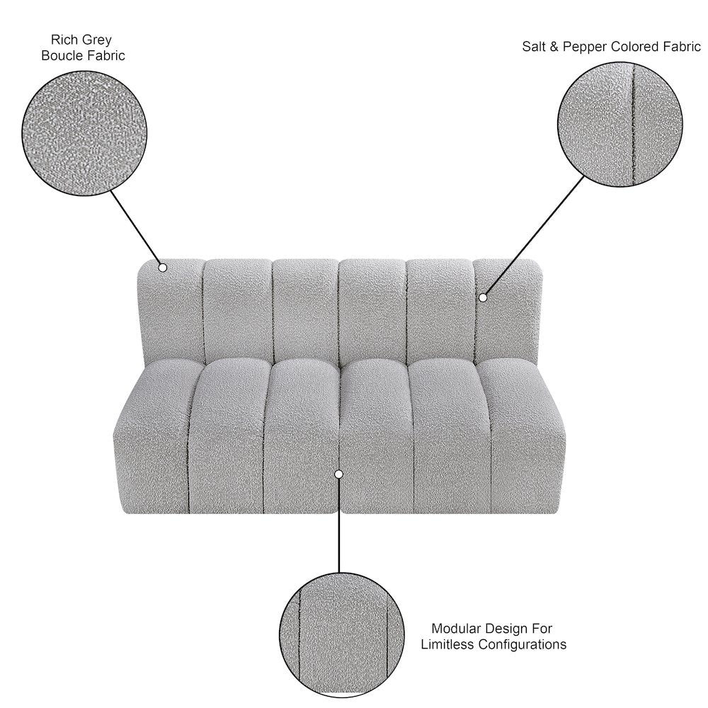 Arc Grey Boucle Fabric Modular Sofa