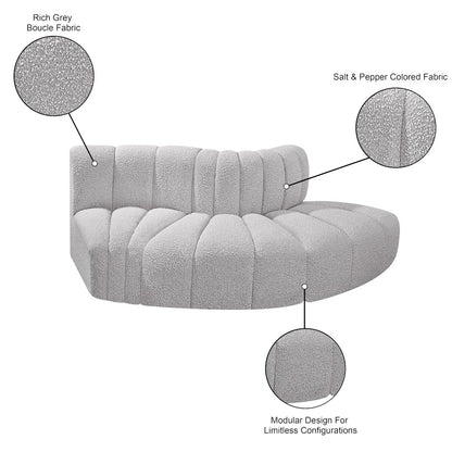 Arc Grey Boucle Fabric Modular Sofa
