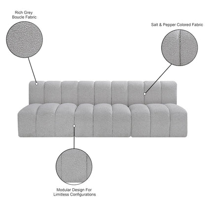 Arc Grey Boucle Fabric Modular Sofa