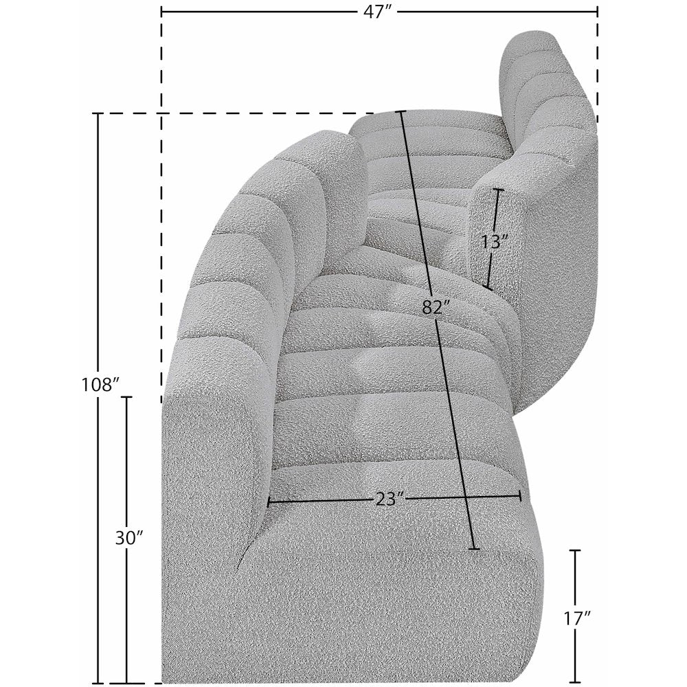 Arc Grey Boucle Fabric Modular Sofa