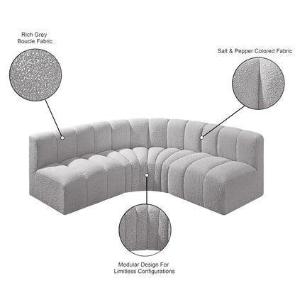 Arc Grey Boucle Fabric Modular Sofa