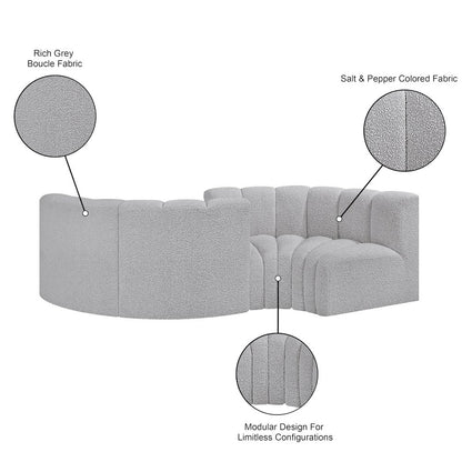 Arc Grey Boucle Fabric Modular Sofa