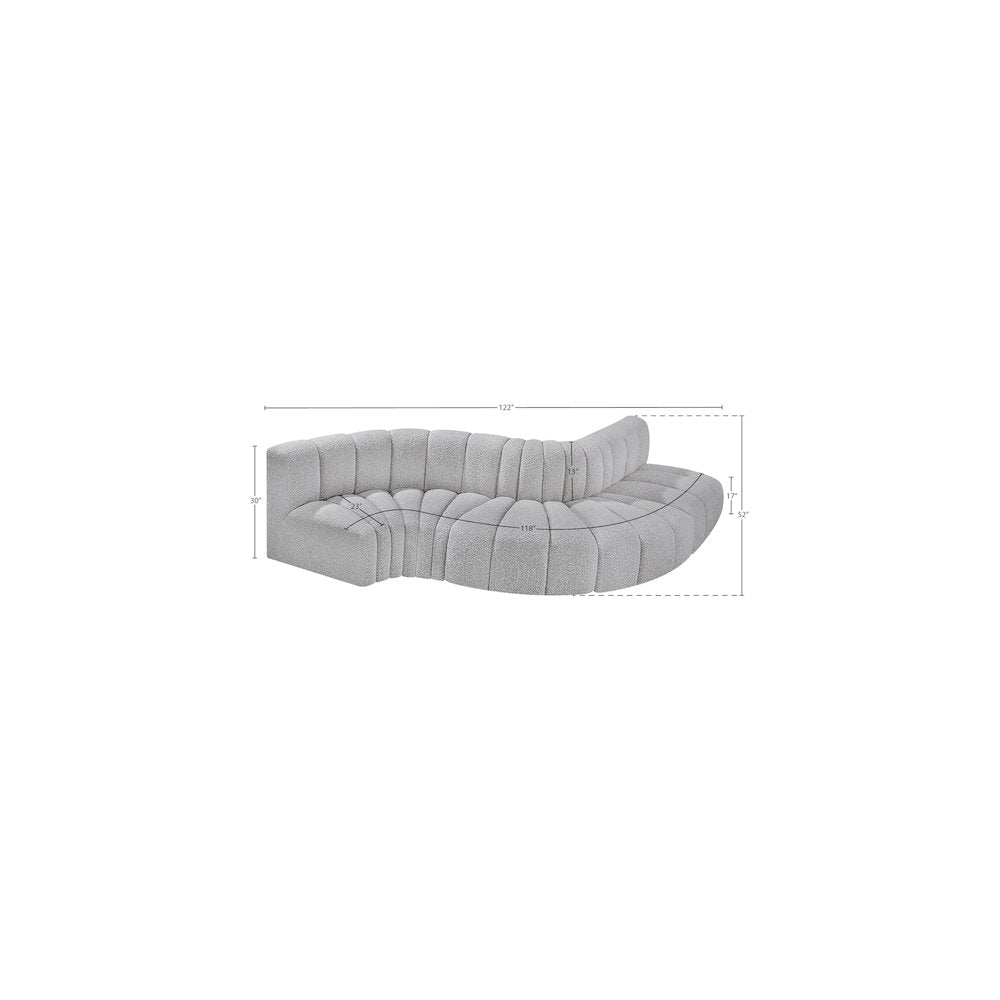 Arc Grey Boucle Fabric Modular Sofa