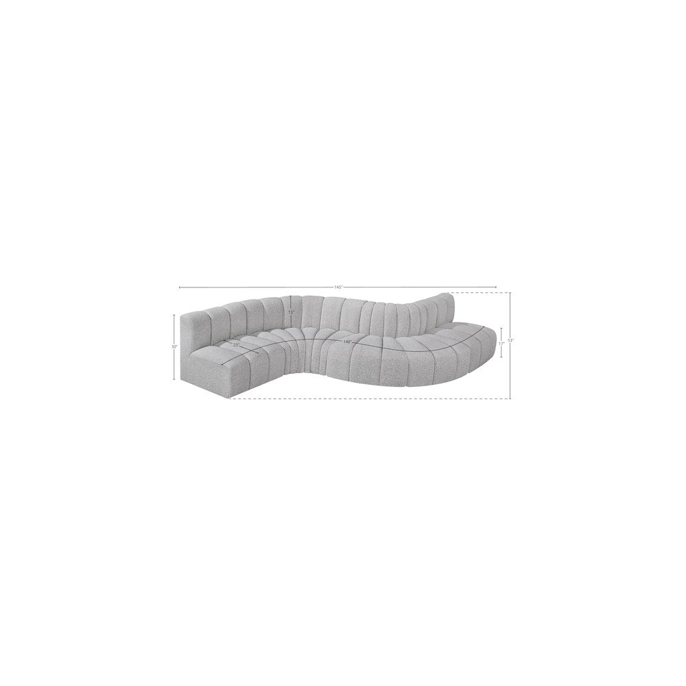 Arc Grey Boucle Fabric Modular Sofa