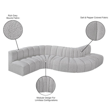 Arc Grey Boucle Fabric Modular Sofa