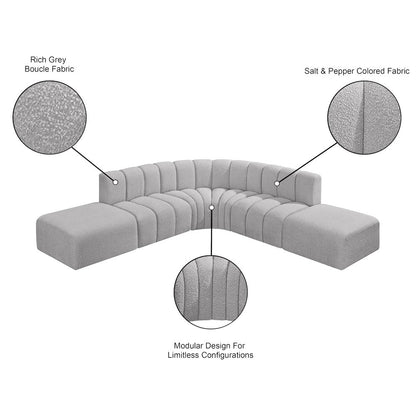 Arc Grey Boucle Fabric Modular Sofa