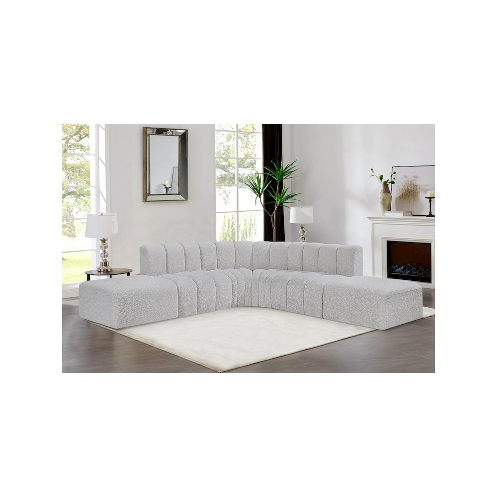 Arc Grey Boucle Fabric Modular Sofa