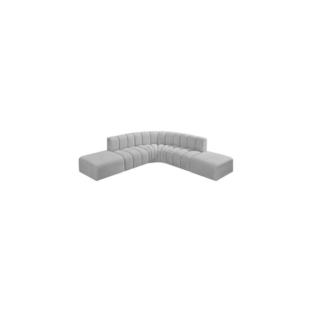 Arc Grey Boucle Fabric Modular Sofa