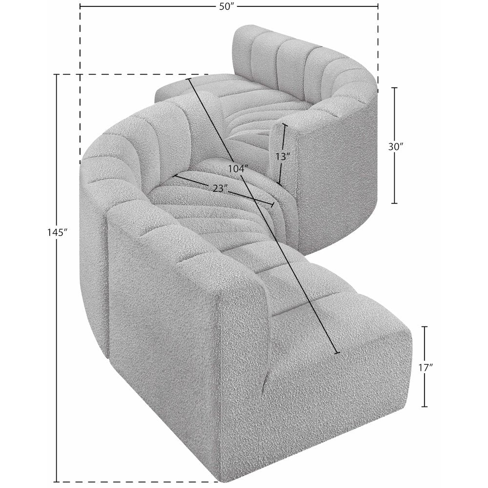 Arc Grey Boucle Fabric Modular Sofa