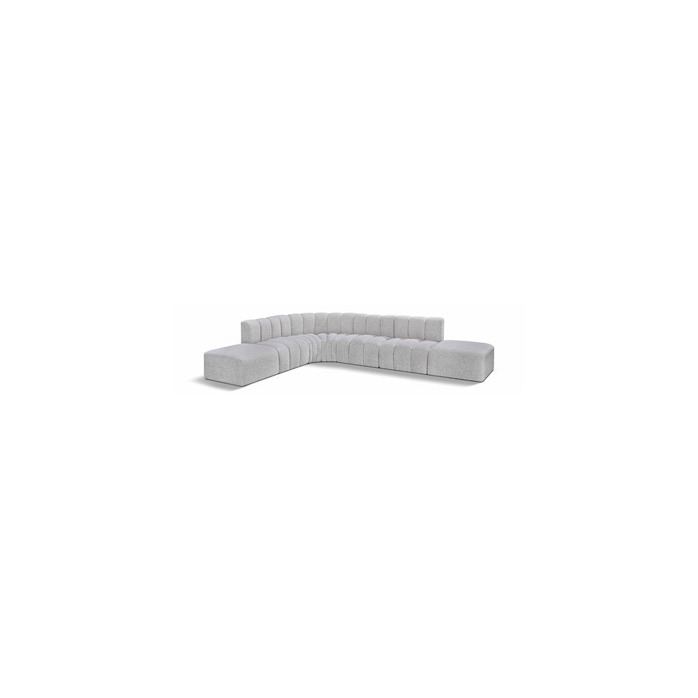 Arc Grey Boucle Fabric Modular Sofa
