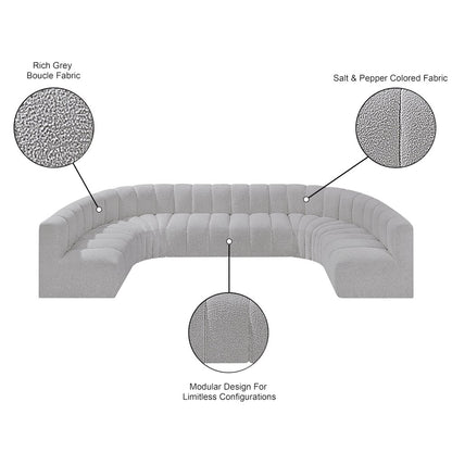 Arc Grey Boucle Fabric Modular Sofa