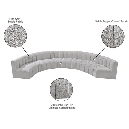 Arc Grey Boucle Fabric Modular Sofa