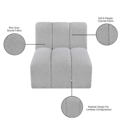 Arc Grey Boucle Fabric Straight Chair