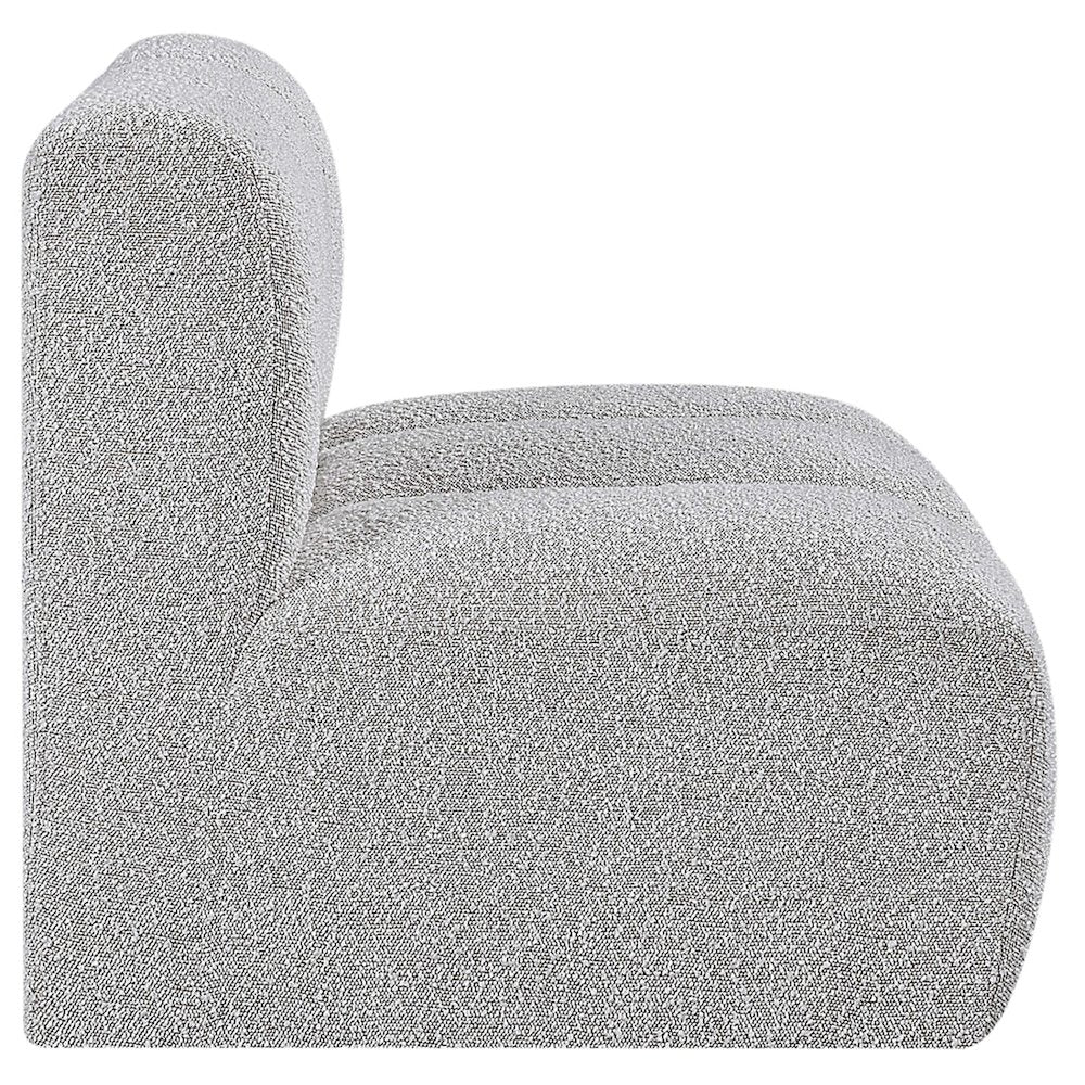 Arc Grey Boucle Fabric Straight Chair