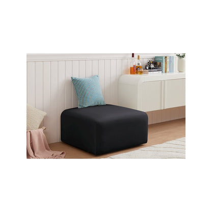 Arc Black Velvet Ottoman