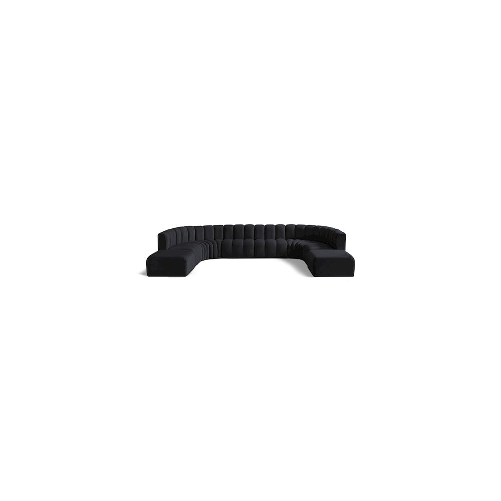 Arc Black Velvet Modular Sofa