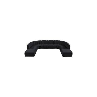 Arc Black Velvet Modular Sofa