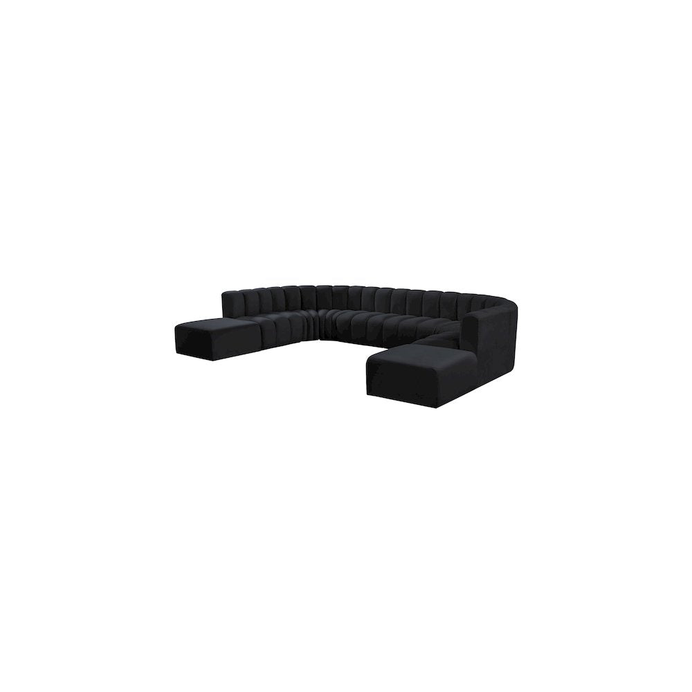 Arc Black Velvet Modular Sofa