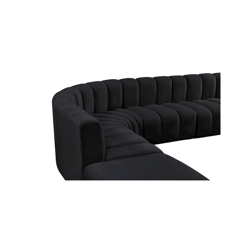 Arc Black Velvet Modular Sofa
