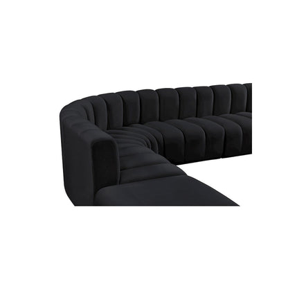 Arc Black Velvet Modular Sofa