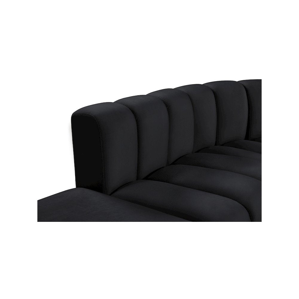 Arc Black Velvet Modular Sofa