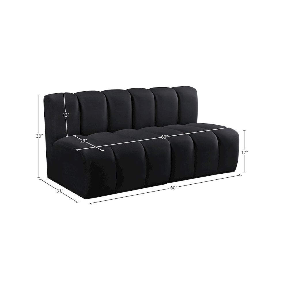 Arc Black Velvet Modular Sofa
