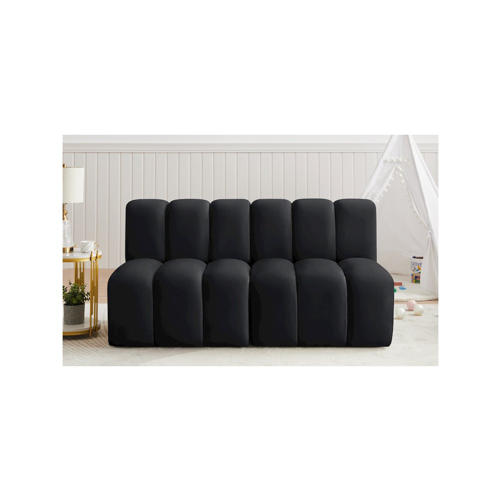Arc Black Velvet Modular Sofa