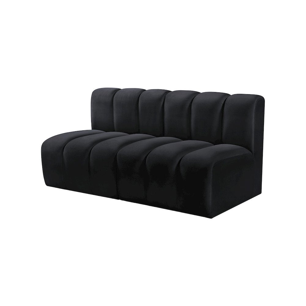 Arc Black Velvet Modular Sofa