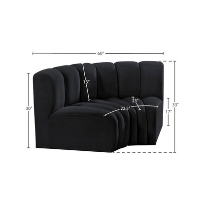 Arc Black Velvet Modular Sofa