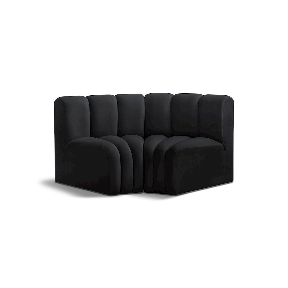 Arc Black Velvet Modular Sofa