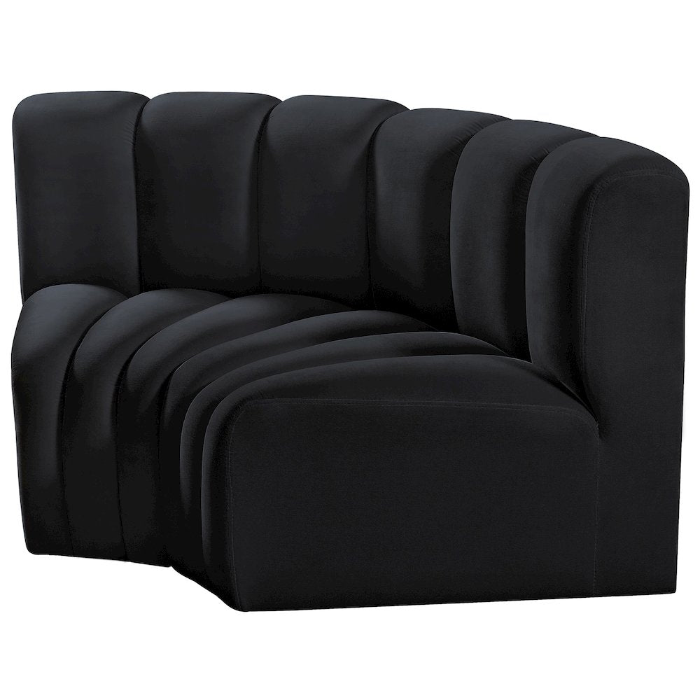 Arc Black Velvet Modular Sofa