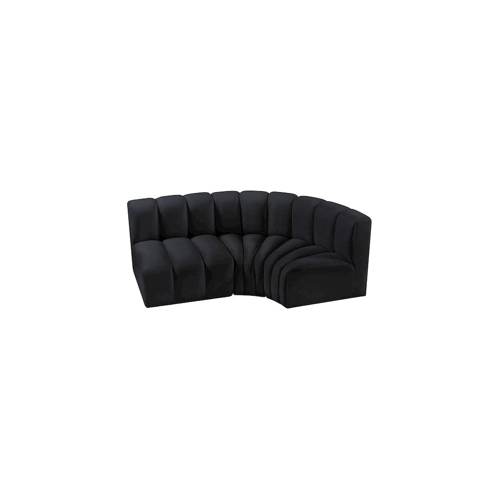 Arc Black Velvet Modular Sofa