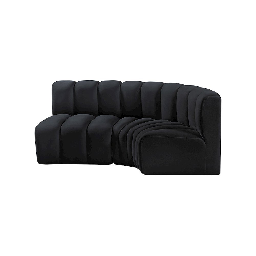 Arc Black Velvet Modular Sofa