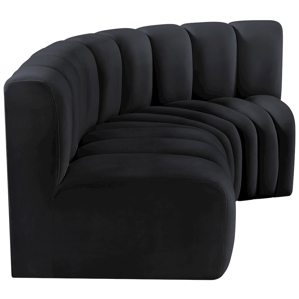 Arc Black Velvet Modular Sofa