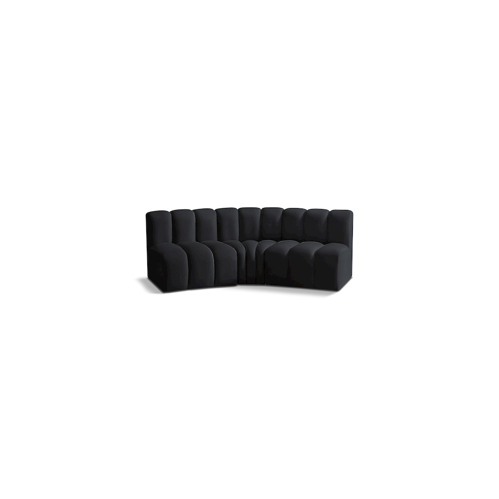 Arc Black Velvet Modular Sofa