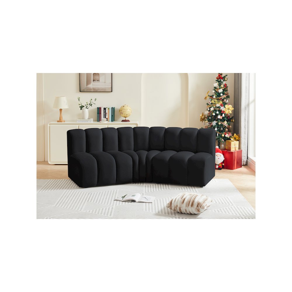 Arc Black Velvet Modular Sofa
