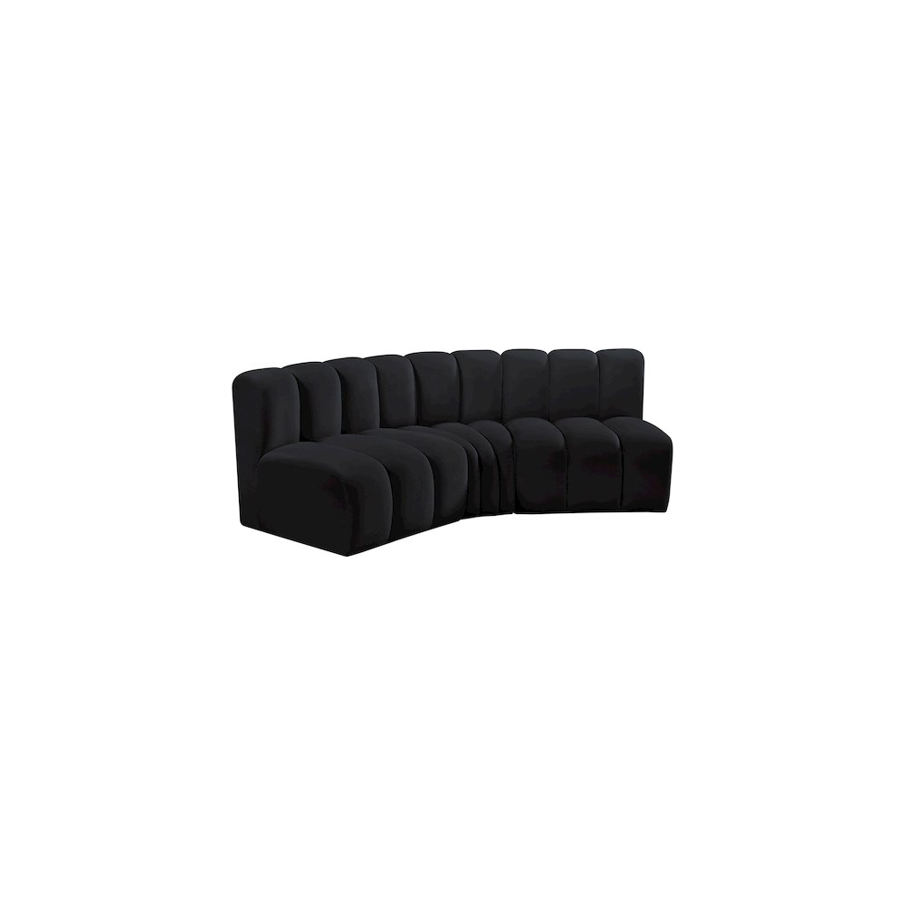 Arc Black Velvet Modular Sofa
