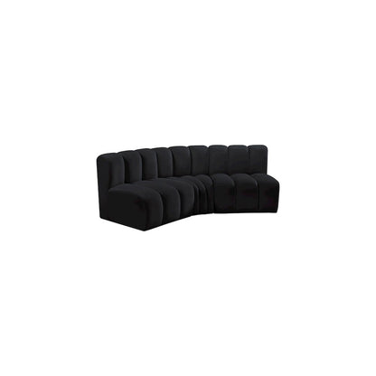 Arc Black Velvet Modular Sofa
