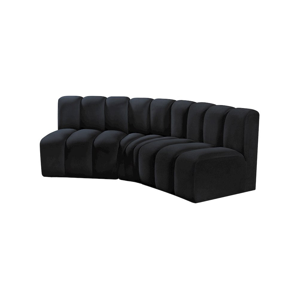 Arc Black Velvet Modular Sofa