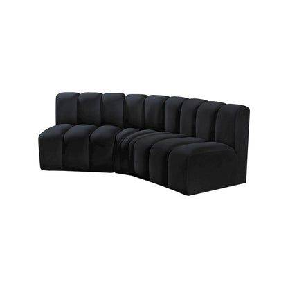 Arc Black Velvet Modular Sofa