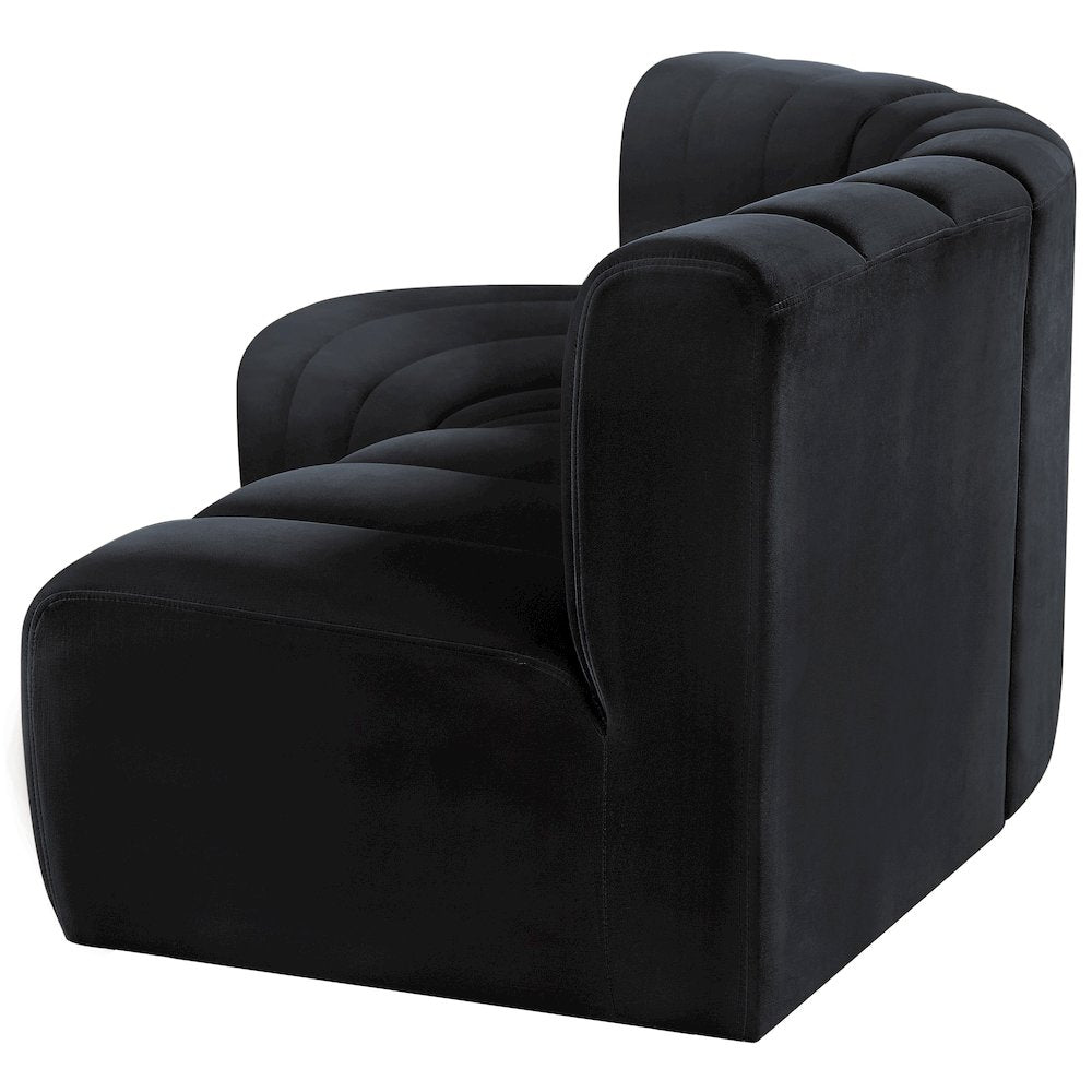 Arc Black Velvet Modular Sofa