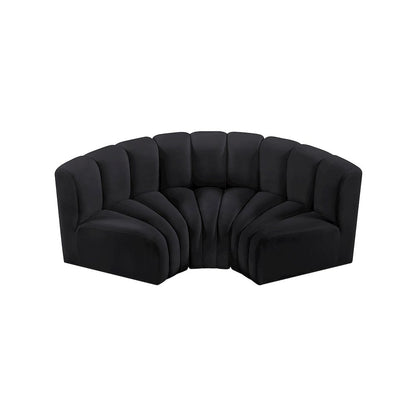 Arc Black Velvet Modular Sofa