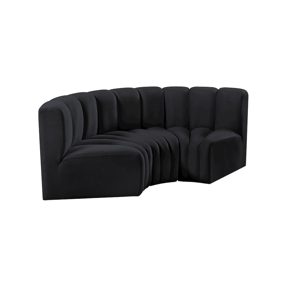Arc Black Velvet Modular Sofa