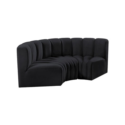Arc Black Velvet Modular Sofa