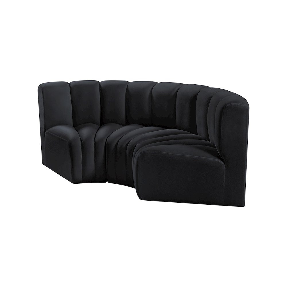 Arc Black Velvet Modular Sofa